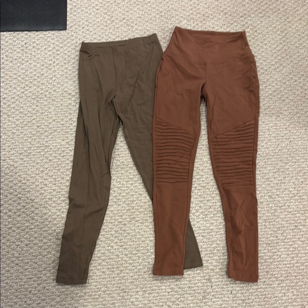 Zenana Outfitters Brown and Tan Leggings